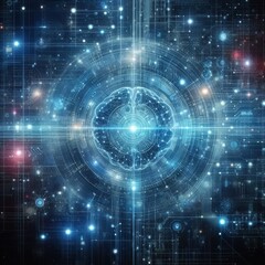 Obraz premium Digital backdround ideal for technological operations, neural networks, AI, data transmission and encryption, digital archives, audio and visual representations, scientific research 