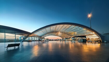 Naklejka premium An airport with full of modern technology that looks amazing 