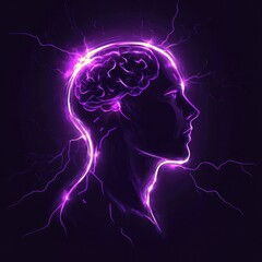 Abstract brain with electric aura representing energy.
