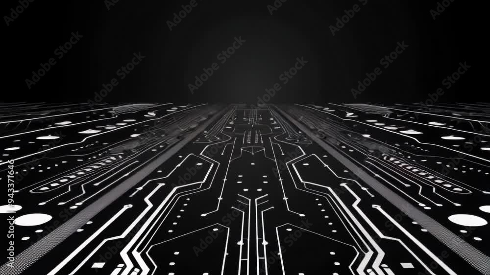 Poster an incredibly captivating and complex circuit board design showcasing intricate glowing patterns and