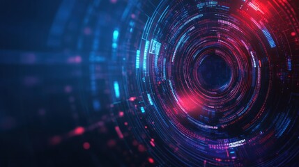 Fototapeta premium Abstract Digital Interface with Circular Glowing Lines