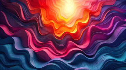 Obraz premium Multicolored texture wave. Psychedelic futuristic background. Wavy vibrating surface with a gradient