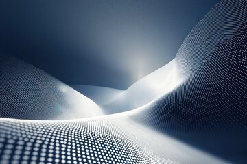 Abstract rippling blue fabric with light reflections