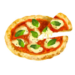 マルゲリータ　ピザのイラスト