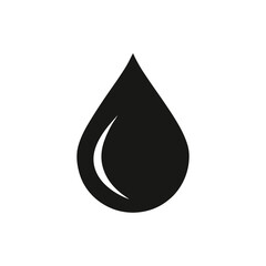 Simple drop icon vector, silhouette, illustration, isolated black and white 