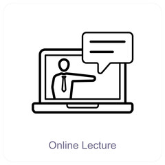 Online Lecture and education icon concept