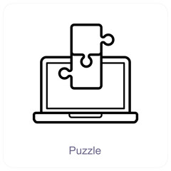 Puzzle and education icon concept