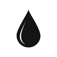 Simple drop icon vector, silhouette, illustration, isolated black and white 