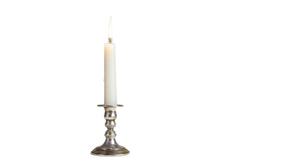 Candlestick with lit candle