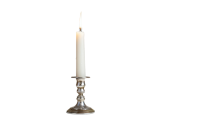 Candlestick with lit candle