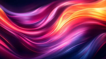 Abstract Neon Waves: A Radiant Light Show in Colorful Backgrounds