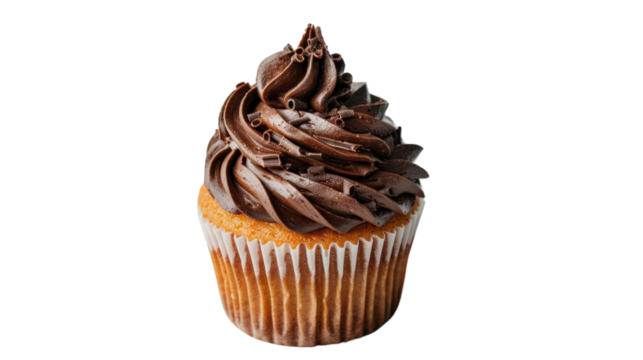 Chocolate cupcake, isloated