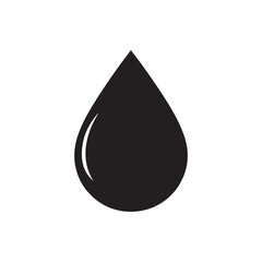 Simple drop icon vector, silhouette, illustration, isolated black and white 