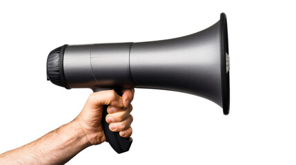 Hand holding a megaphone