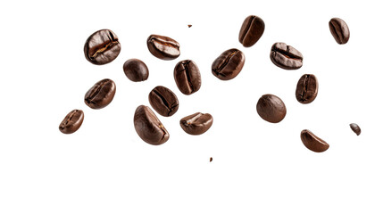 Coffee beans flying