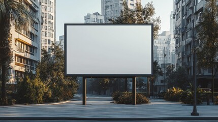 Fototapeta premium Blank Urban Billboard in Cityscape Generative AI