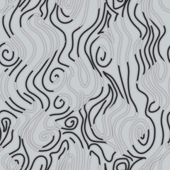Abstract gray background with a pattern of wavy lines, Seamless background