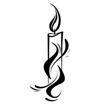 recommend clip art: Elegant Candle Silhouette with Dancing Flame