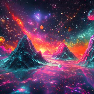 Cosmos colorido, Universo Trippy absorbente