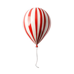 A vibrant striped balloon in red and white, perfect for celebrations, parties, or festive decorations.