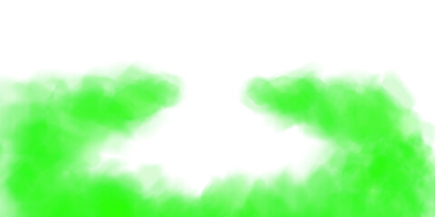 Fantastic green smoke. Magic smoke. Smog cloud on podium or stage. Fog vapor over ground or water surface, magic haze. PNG.