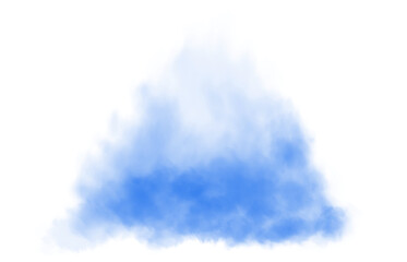 Fantastic blue smoke. Magic smoke. Smog cloud on podium or stage. Fog vapor over ground or water surface, magic haze. PNG.