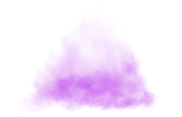 Fantastic purple smoke. Magic smoke. Smog cloud on podium or stage. Fog vapor over ground or water surface, magic haze. PNG.