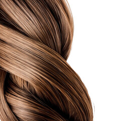 Fototapeta premium Close-up of luxurious brown hair styled in a beautiful braid, showcasing smooth and shiny strands against a dark background.