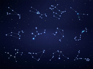 12 zodiak constellations on starry sky © ad_hominem