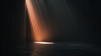 Light beams through a dark room