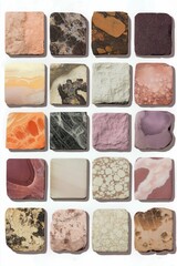 Fototapeta premium Material board of stone samples, various colors and textures.
