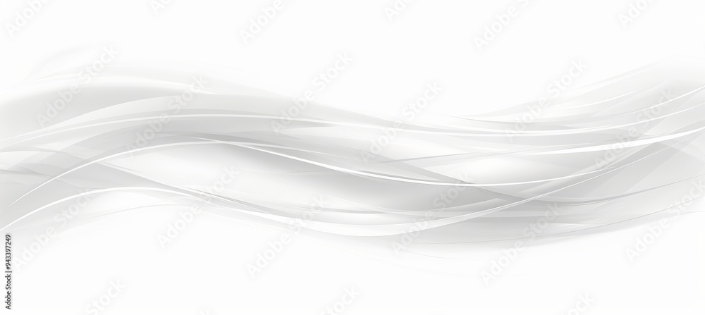 Canvas Prints abstract white and gray background with smooth lines, waves, and flowing shapes conveying elegance.