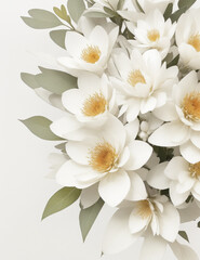 Obraz premium bouquet of white flowers isolated - white flowers background - Generative AI