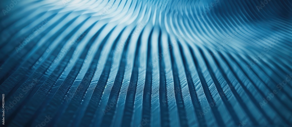 Aufkleber Blue textured paper backdrop with ribbed pattern and copy space image
