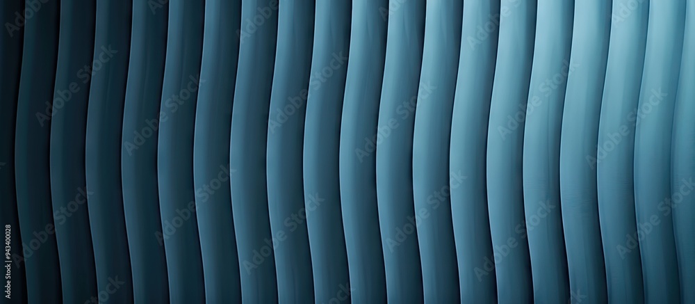 Leinwandbilder Blue textured paper backdrop with ribbed pattern and copy space image