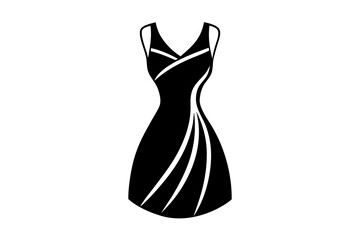 illustration of a woman dress silhouette vector line art