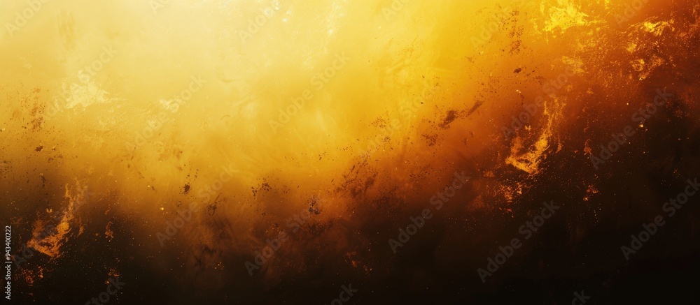 Poster abstract background with a grainy dark yellow color gradient featuring a noise texture effect ideal 