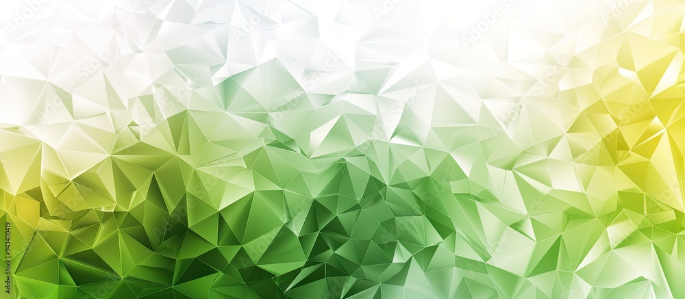 Aufkleber geometric background in shades of green white and yellow with an area for your own image or text. cr
