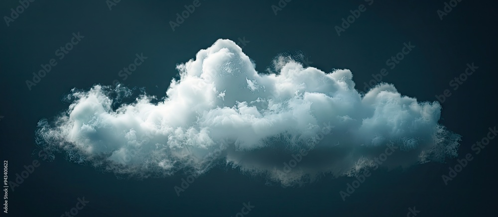 Poster A white cloud against a dark backdrop creates a visually striking copy space image symbolizing purity elegance and inducing a sense of calm