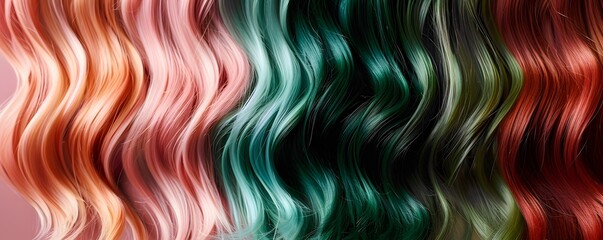 Wavy, Multicolored Hair Strands