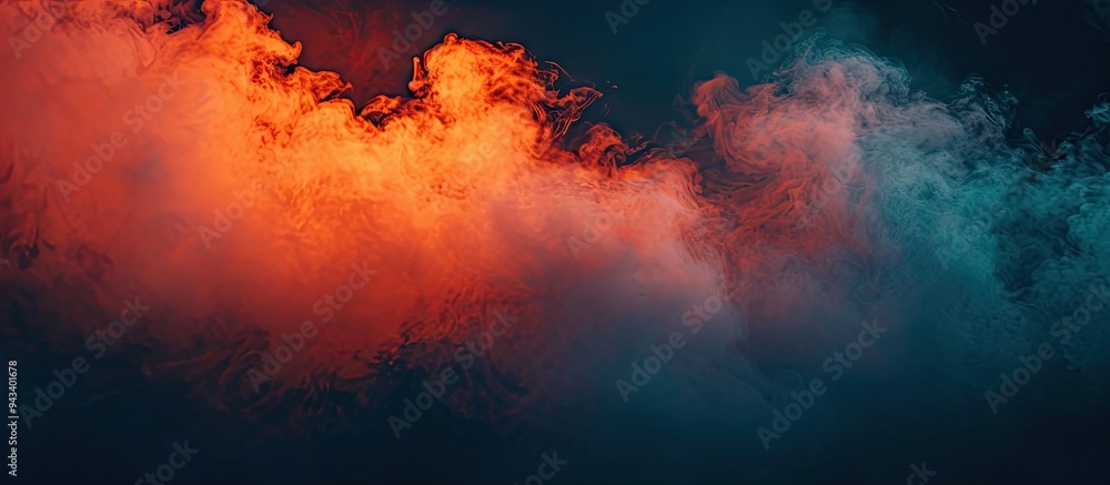 Leinwandbilder a vibrant blend of orange and red steam set against a dark backdrop with ample copy space image incl