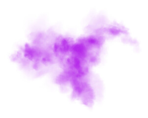 Fototapeta premium Fantastic purple smoke. Magic smoke. Smog cloud on podium or stage. Fog vapor over ground or water surface, magic haze. PNG.