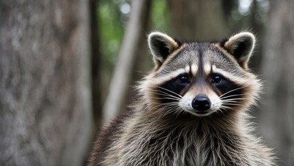 Naklejka premium close up of a raccoon