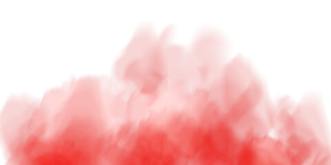 Fantastic red smoke. Magic smoke. Smog cloud on podium or stage. Fog vapor over ground or water surface, magic haze. PNG.