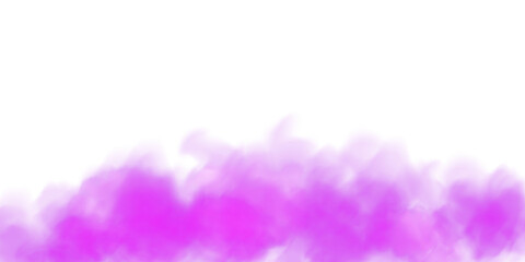 Fantastic purple smoke. Magic smoke. Smog cloud on podium or stage. Fog vapor over ground or water surface, magic haze. PNG.