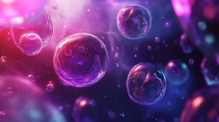 Macro close up shot of bacteria and virus cells in a scientific laboratory petri dish.