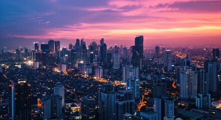 Fototapeta premium Manila Skyline: A Vibrant Urban Landscape of the Philippines