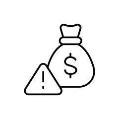 Fund Risk management outline icons, minimalist vector illustration ,simple transparent graphic element .Isolated on white background