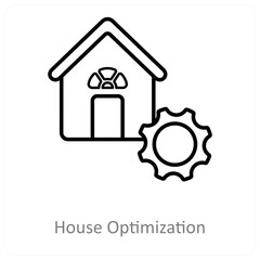 House Optimization And Building Icon Concept