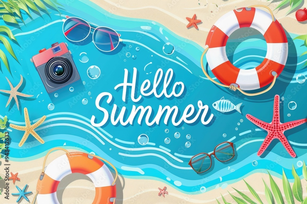 Canvas Prints summer holiday background with flops. generative ai